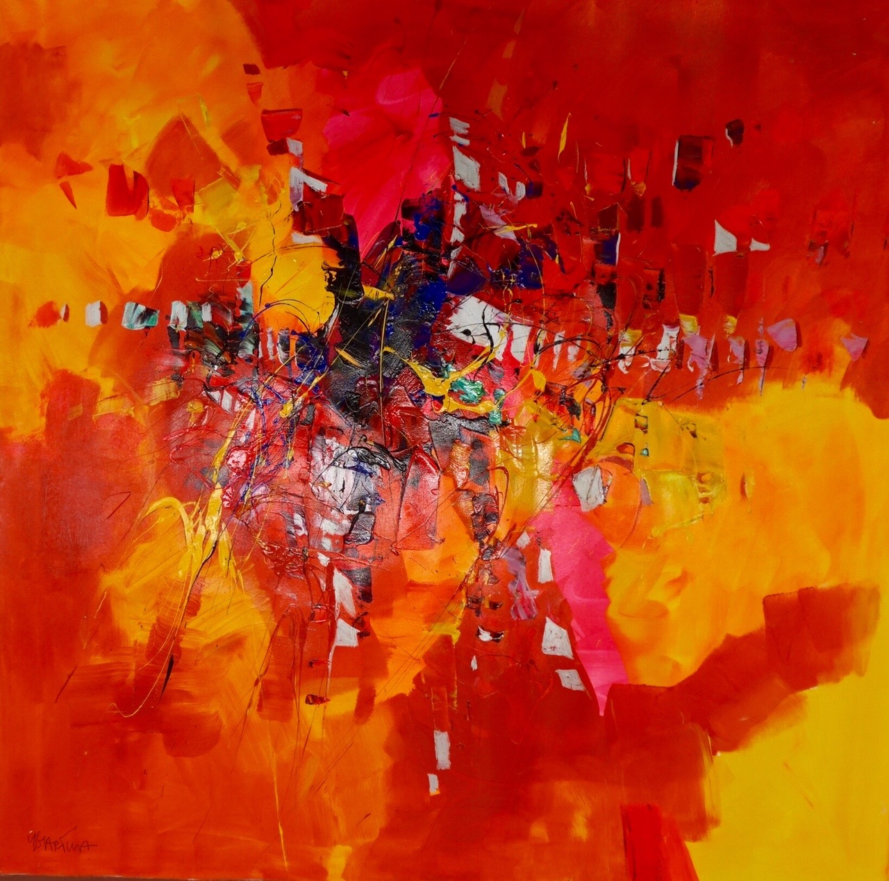The Happening - 120 x 120 CM by Paul Ygartua